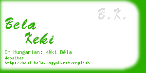 bela keki business card